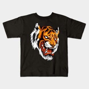 Angry Tiger Head Kids T-Shirt